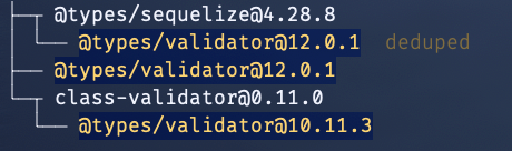 npm deps tree